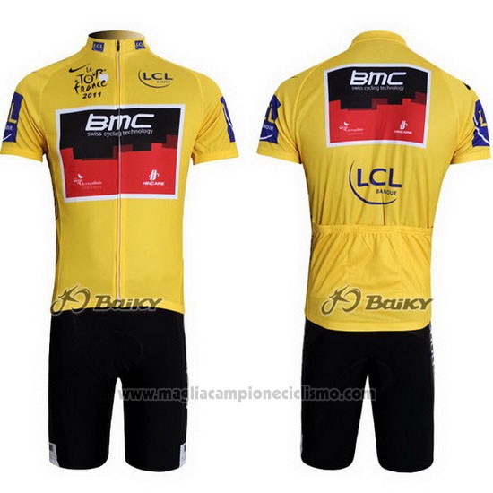 2011 Abbigliamento Ciclismo BMC Lider Giallo Manica Corta e Salopette